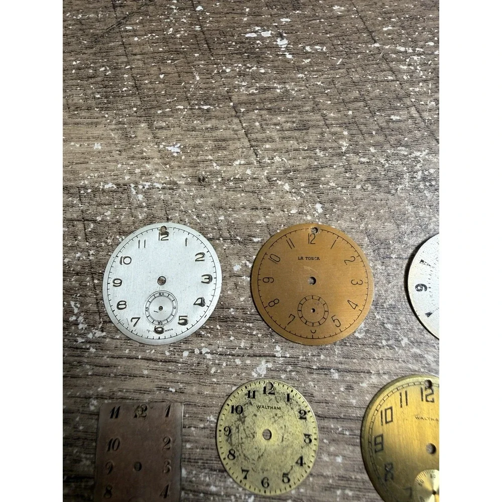 Vintage Watch Dial Parts Lot Rolex Waltham LaTosca Swiss Mixed Faces Repair